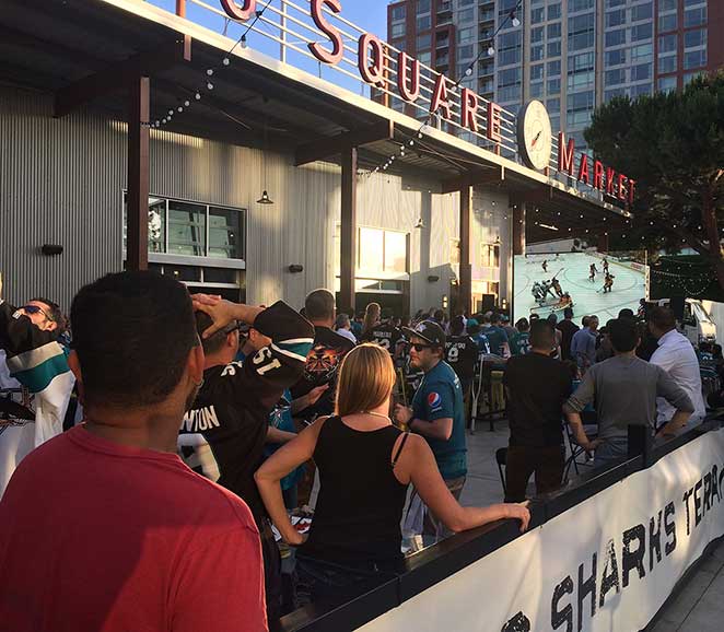 SJ Sharks viewing party at San Pedro Square Market